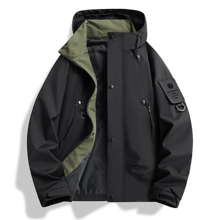 Men's minimalist weatherproof parka with contrast lining and utility details Mune Fashion