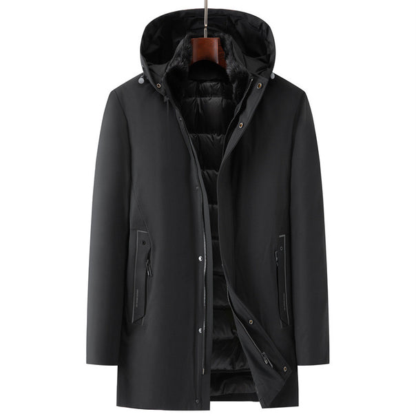 Men's waterproof two-layer coat with quilted inner jacket and hood Mune Fashion