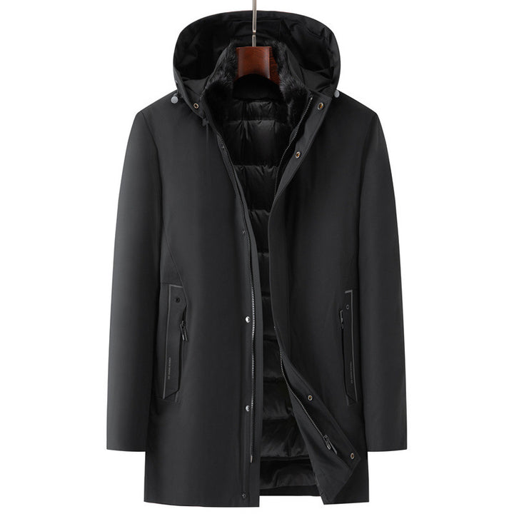 Men's waterproof two-layer coat with quilted inner jacket and hood Mune Fashion