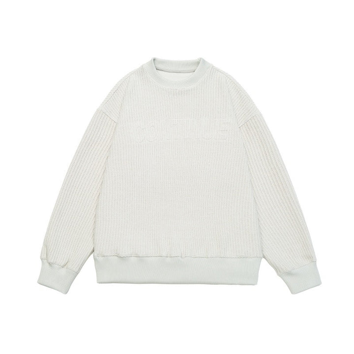 Unisex Boxy Knit Sweater with chunky ribbed texture and round neck Mune Fashion