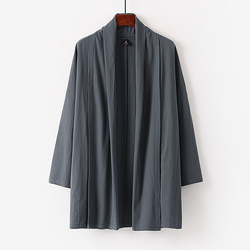 Unisex Open Kimono Cardigan made of lightweight cotton-linen blend Mune Fashion