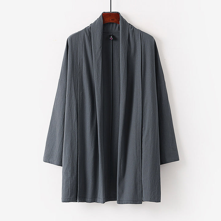 Unisex Open Kimono Cardigan made of lightweight cotton-linen blend Mune Fashion
