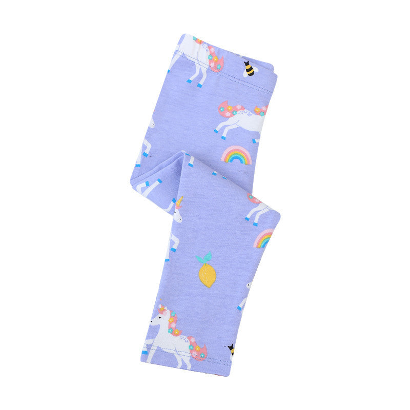 Girls leggings with cheerful unicorn and fruit motif Mune Fashion