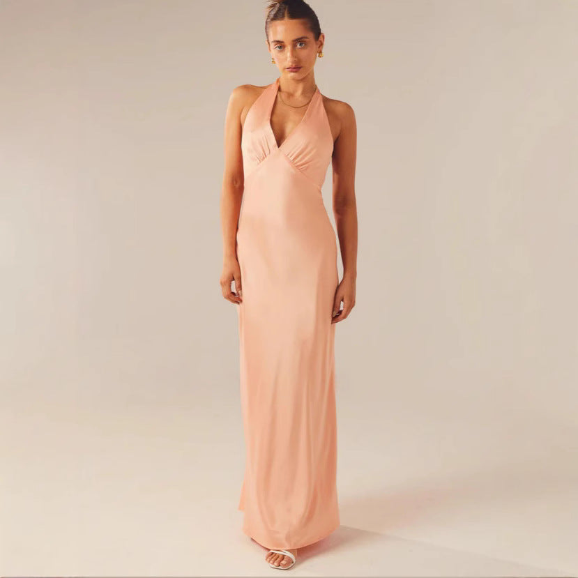 Women Elegant Wrap Dress with V-Neck and Slim, Flowing Fit Mune Fashion
