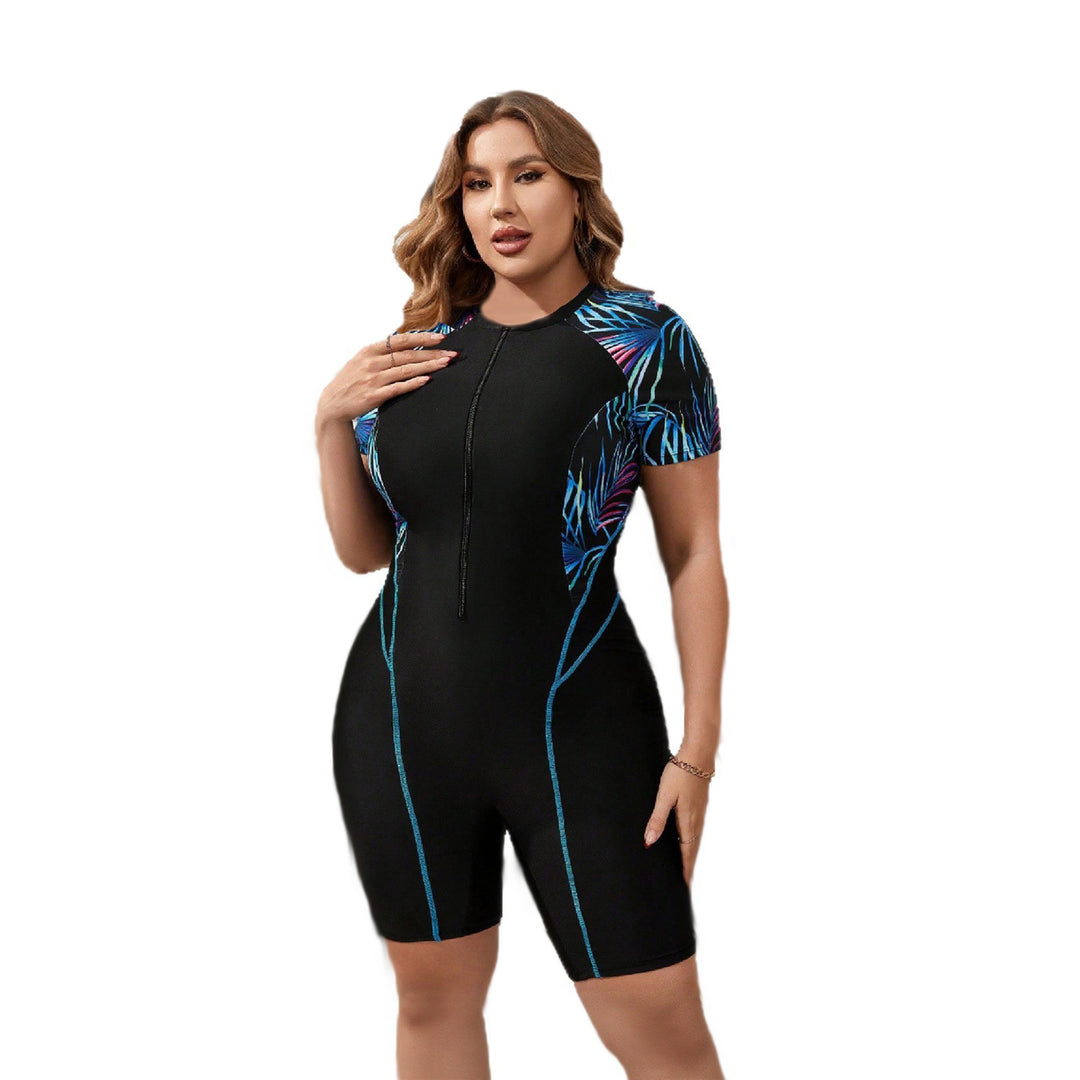 Women’s swimsuit with short sleeves and colorful pattern Mune Fashion