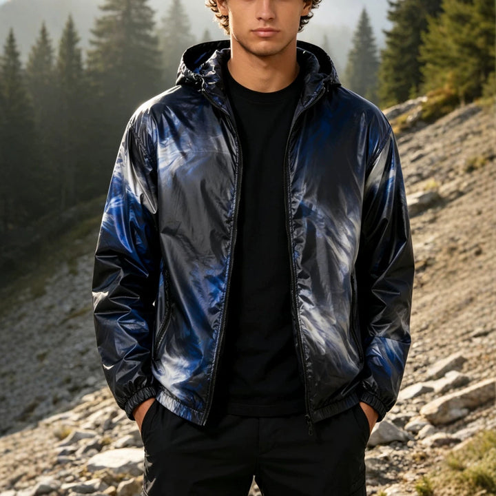 Men's sporty windbreaker with modern color accents