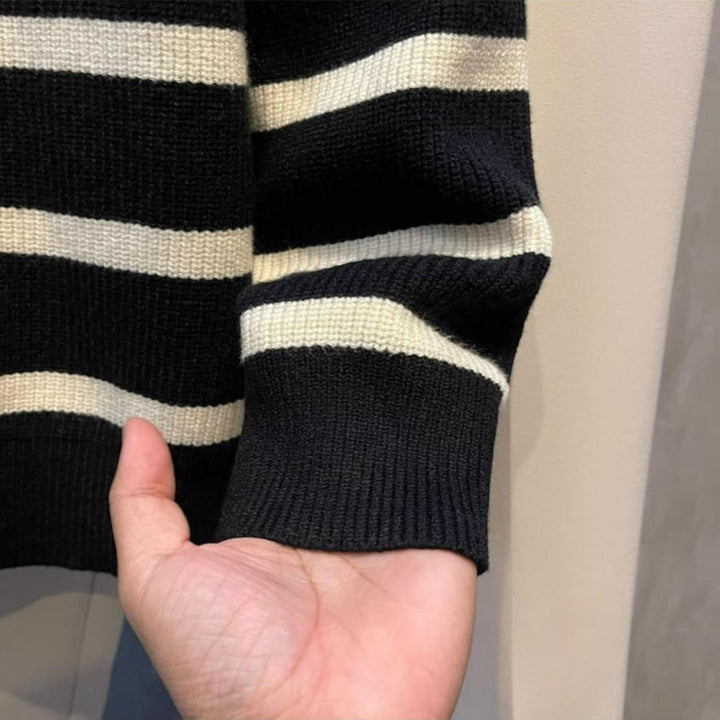 Men's Stylish Knit Sweater with Stand-up Collar Mune Fashion