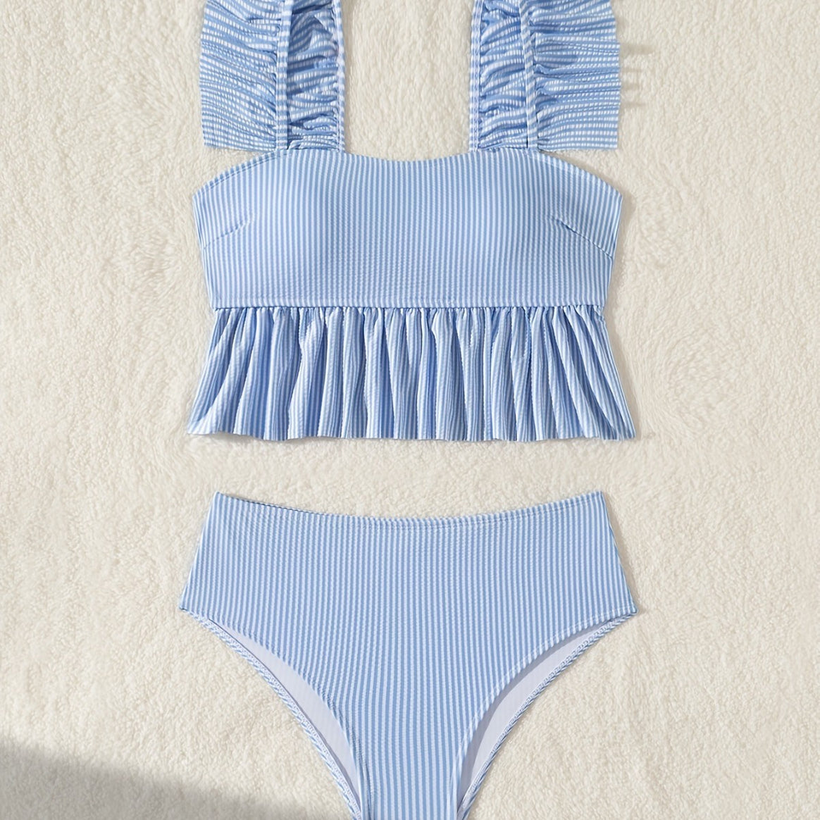 Ladies Bandeau Bikini with Ruffles and High Waist Mune Fashion