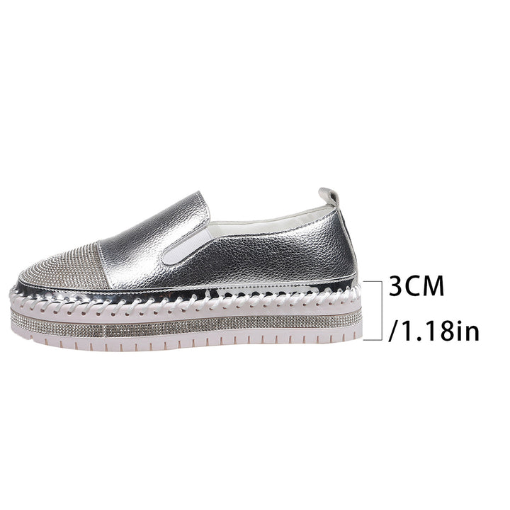 Women's shiny Slip-On platform sneakers with braided trim and elastic insert Mune Fashion