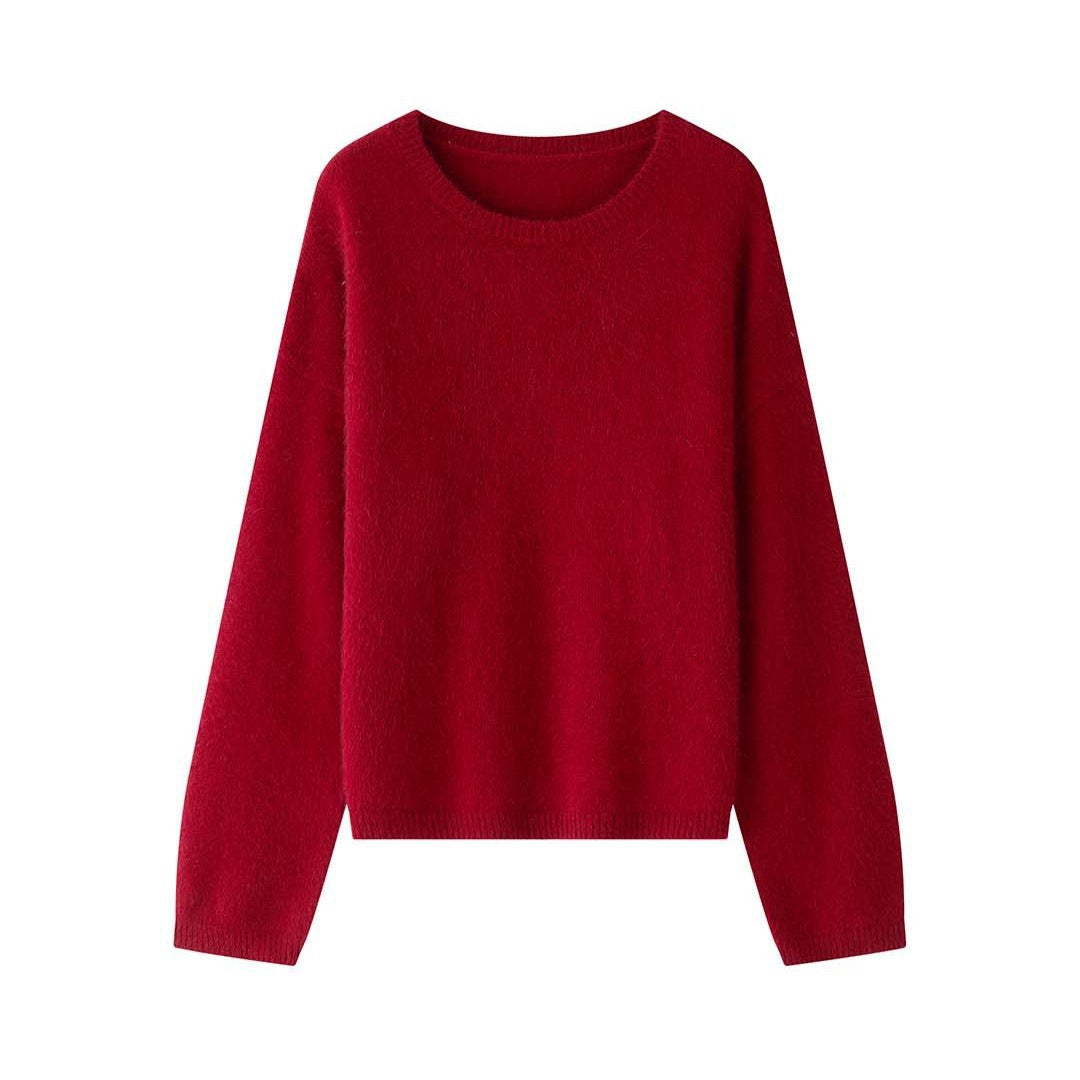 Women's Oversize Fine Knit Sweater with Voluminous Funnel Neck and Loose Silhouette Mune Fashion