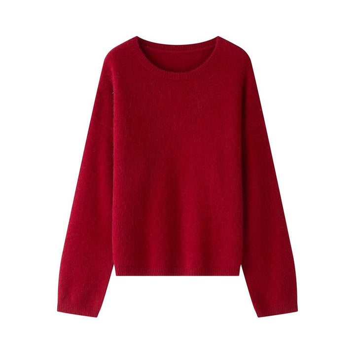 Women's Oversize Fine Knit Sweater with Voluminous Funnel Neck and Loose Silhouette Mune Fashion