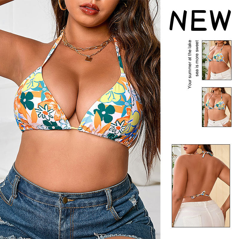 Women's Triangle Bikini Top with Floral Pattern Mune Fashion