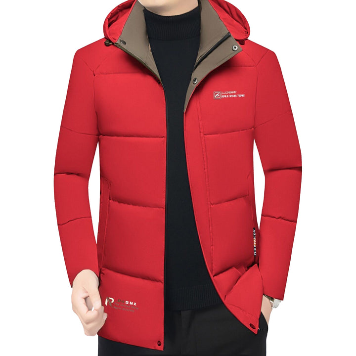 Men's padded stand-up collar jacket with water-repellent surface and zippered pockets Mune Fashion