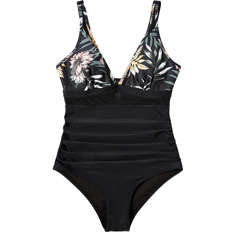 Women's One-piece Swimsuit with attractive leopard print and body-shaping design Mune Fashion