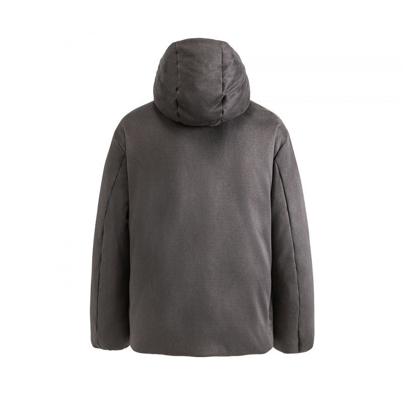 Unisex Padded Boxy Jacket with High Stand-up Collar and Hood Mune Fashion