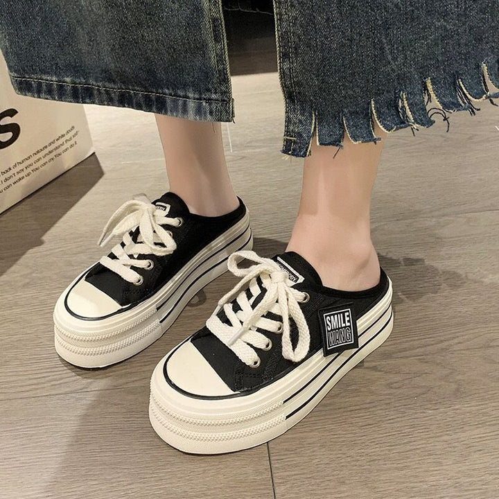 Women's Casual Canvas Sneakers with Durable Upper Material and Distinctive Design Mune Fashion