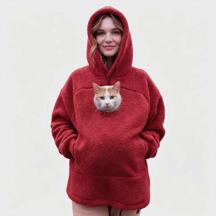 Women’s hoodie with integrated cat cave and extra soft fleece Mune Fashion