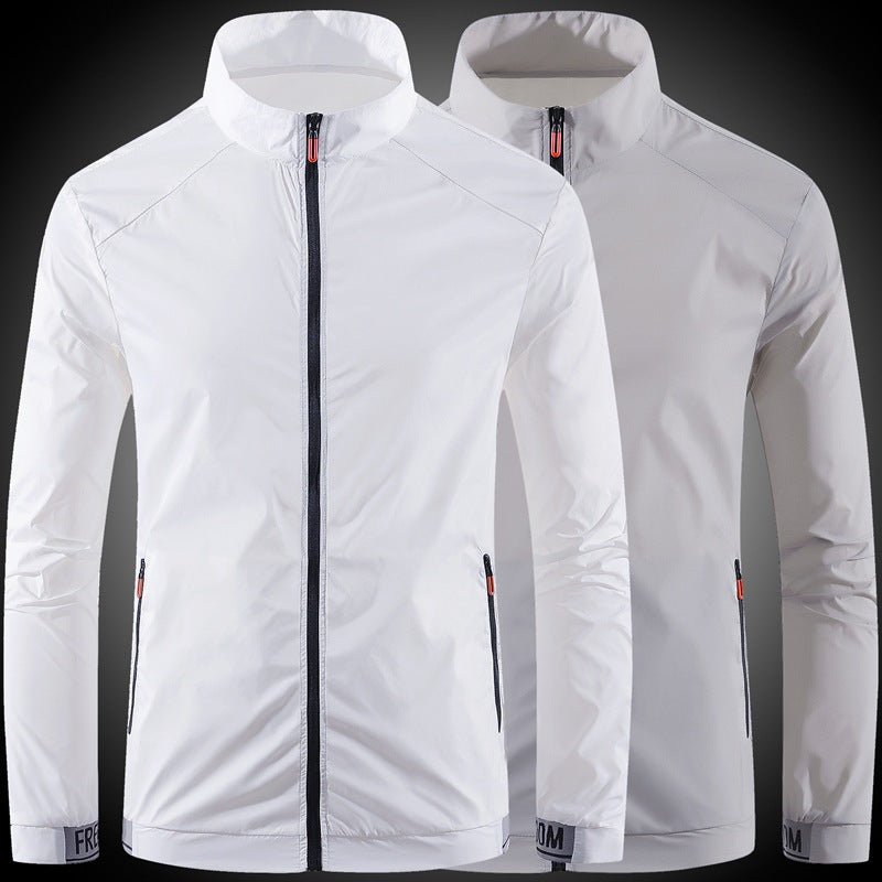 Men's nano ultralight windproof leisure jacket with stand-up collar concealed zipper and zippered pockets Mune Fashion