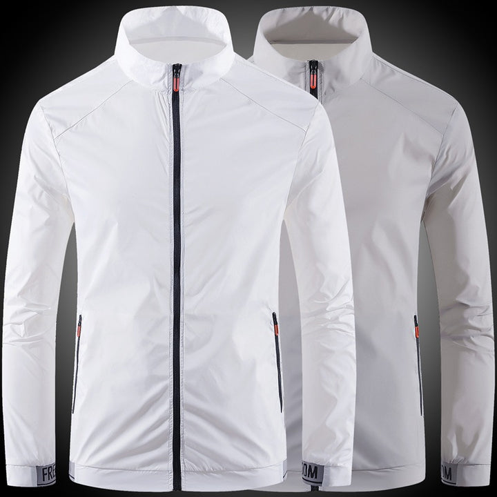 Men's nano ultralight windproof leisure jacket with stand-up collar concealed zipper and zippered pockets Mune Fashion