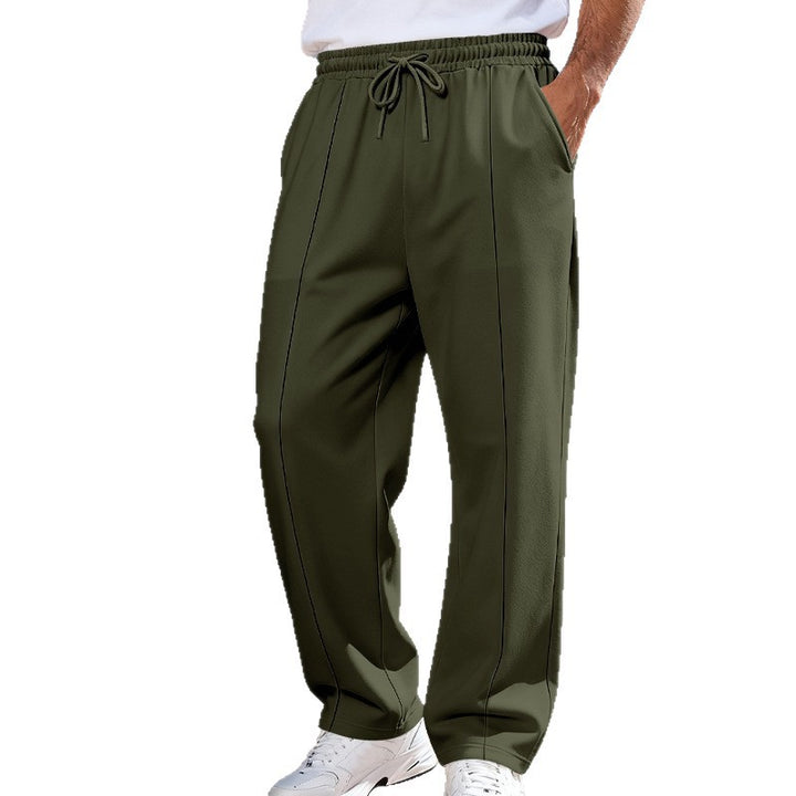 Men's wide Relax-Jogging pants with crease, elastic drawstring waistband, and side pockets Mune Fashion