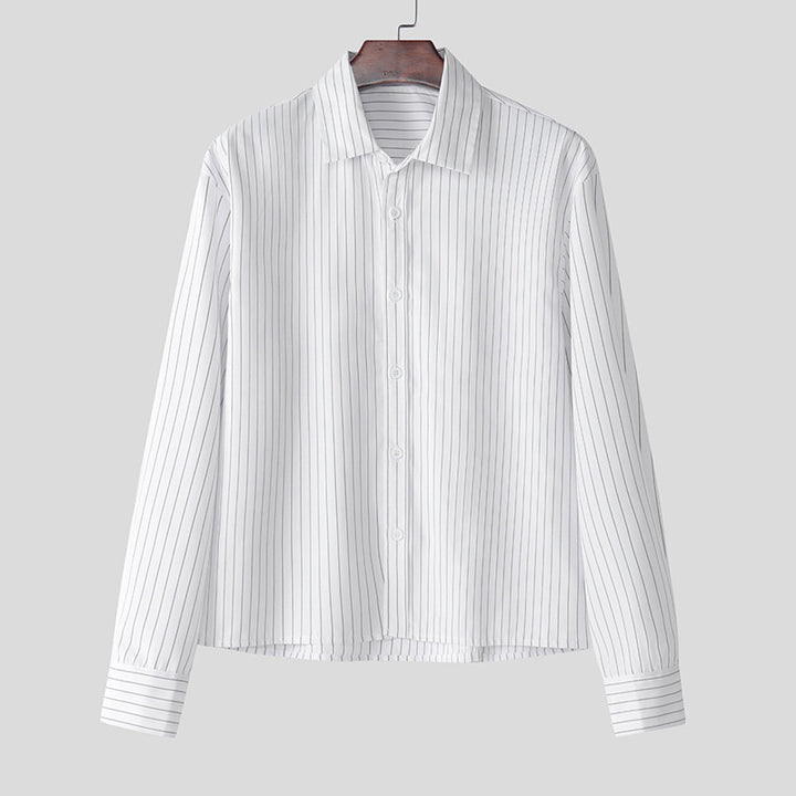 Men's striped cotton blend shirt with Kent collar and classic cuff Mune Fashion
