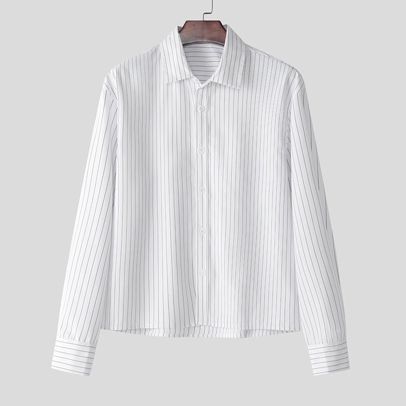 Men's striped cotton blend shirt with Kent collar and classic cuff Mune Fashion