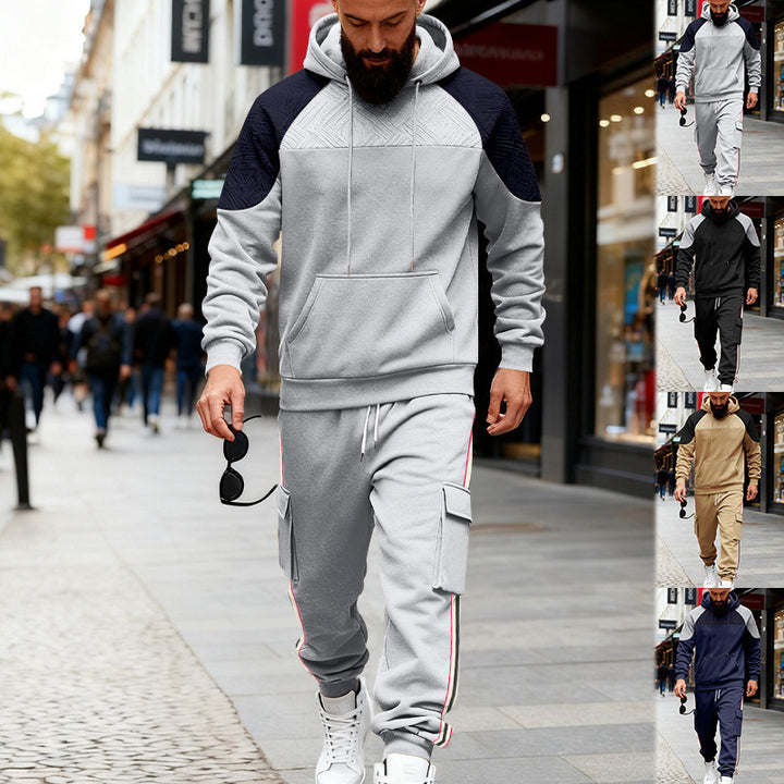 Men's two-piece utility leisure set with hoodie and cargo joggers Mune Fashion