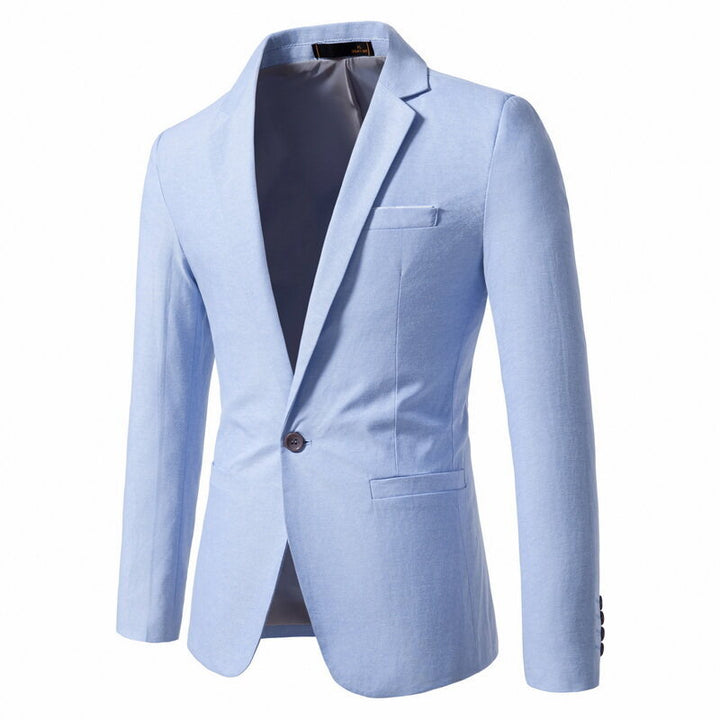 Men's Tailored Single-Button Blazer made of lightweight Cotton-Linen Blend Mune Fashion