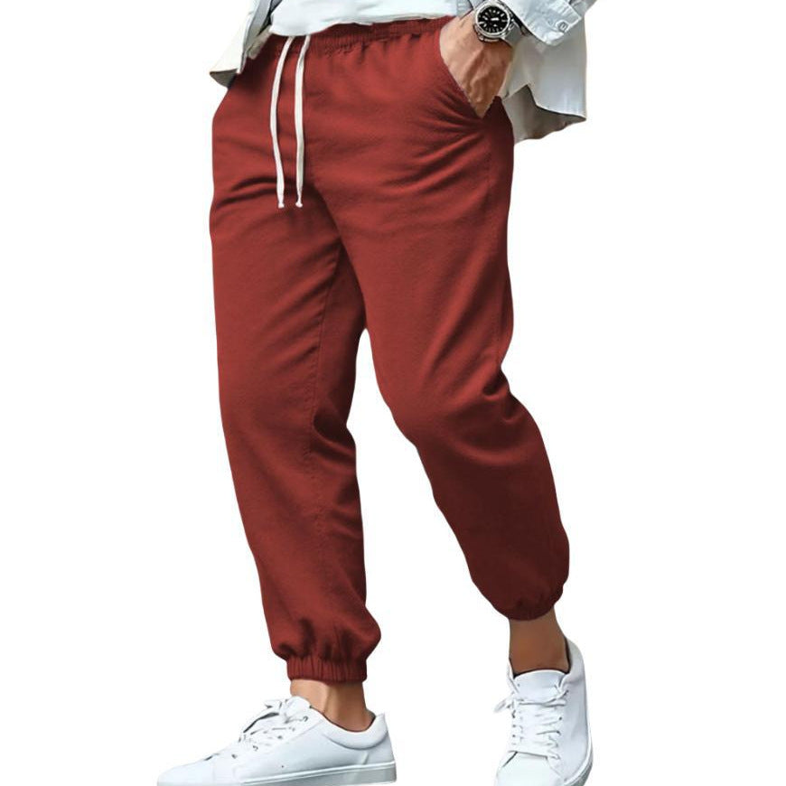 Men's nan tapered sweat joggers with elastic waistband, drawstring, and cuffed hems Mune Fashion