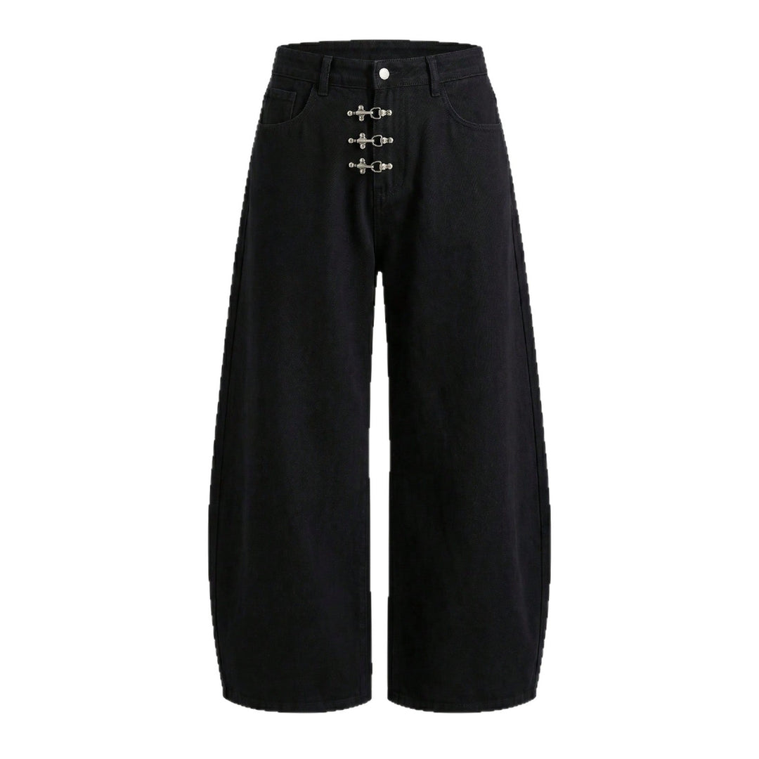 Men's Loose-Fit Denim Jeans with Decorative Buttons Mune Fashion