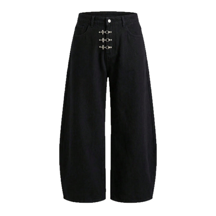 Men's Loose-Fit Denim Jeans with Decorative Buttons Mune Fashion