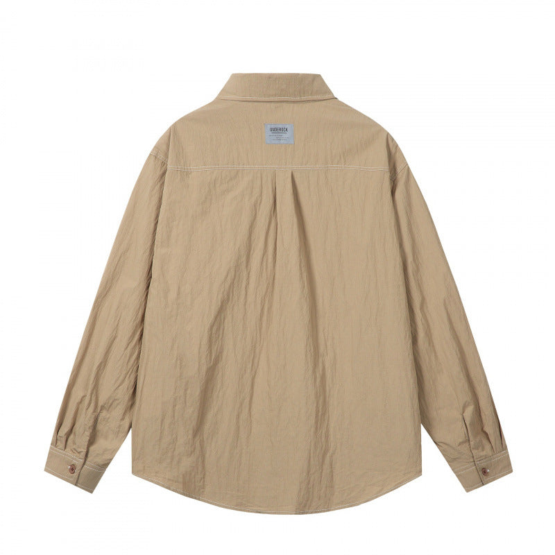 Men's overshirt in boxy cut with contrast stitching and patch chest pockets Mune Fashion