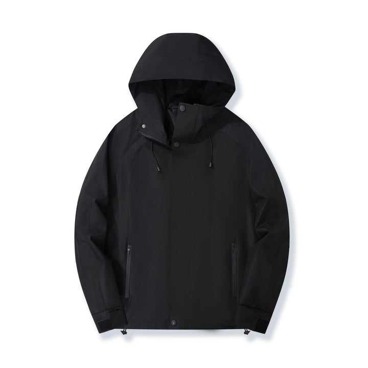 Women Lightweight Hooded Rain Jacket with Contrast Stripes and Mesh Lining Mune Fashion