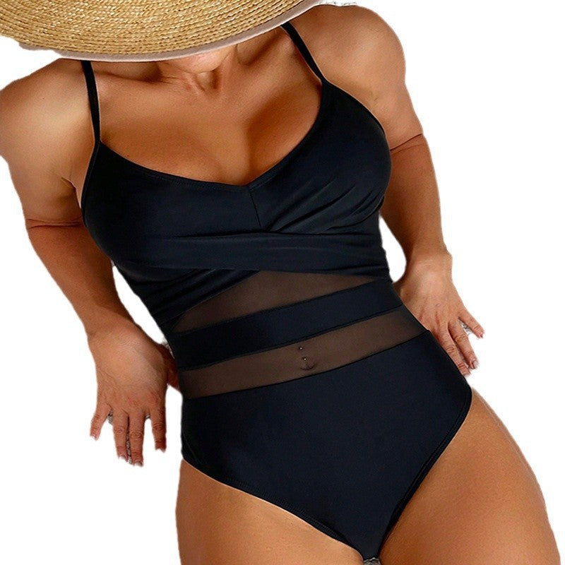 Women Elegant Swimsuit with Innovative Mesh Design Mune Fashion