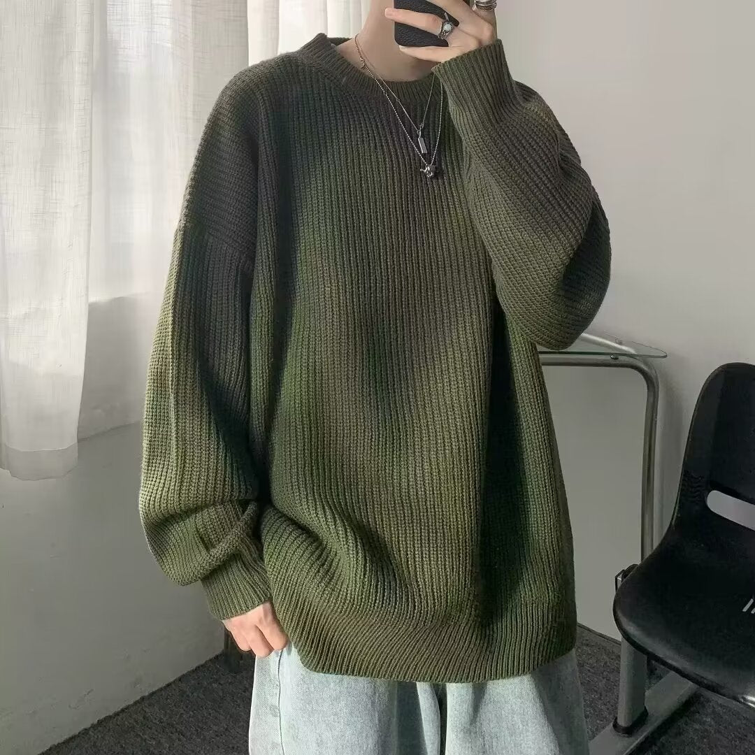 Men's chunky knit sweater with round neckline and casual fit Mune Fashion