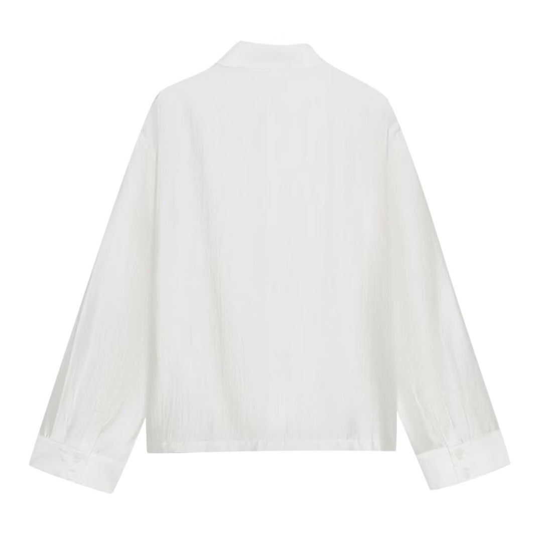 Women Mandarin Jacket with Standing Collar and Chinese Toggle Closures Mune Fashion