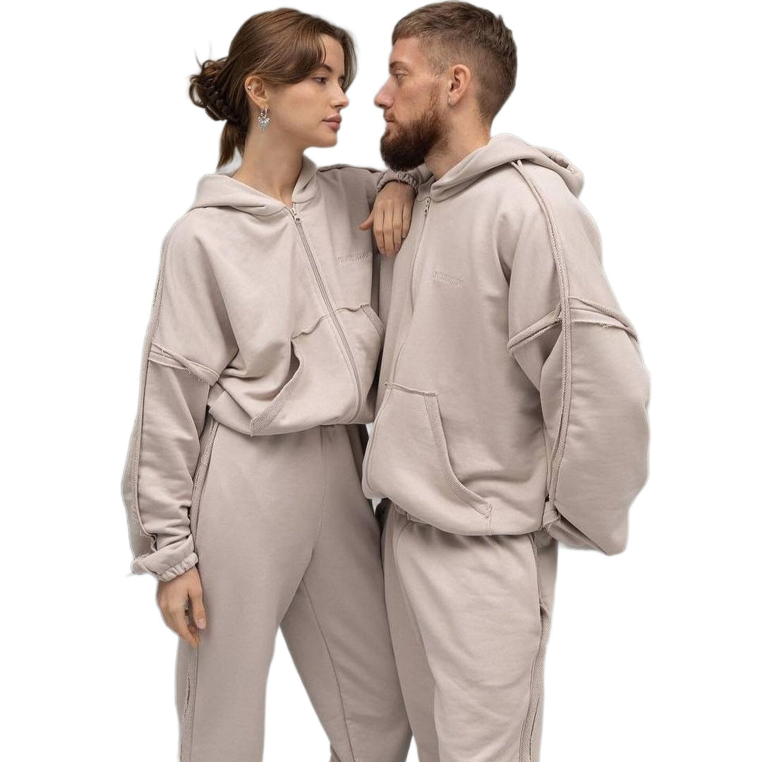 Unisex Oversize Hoodie Set made of soft fleece with zipper and joggers Mune Fashion