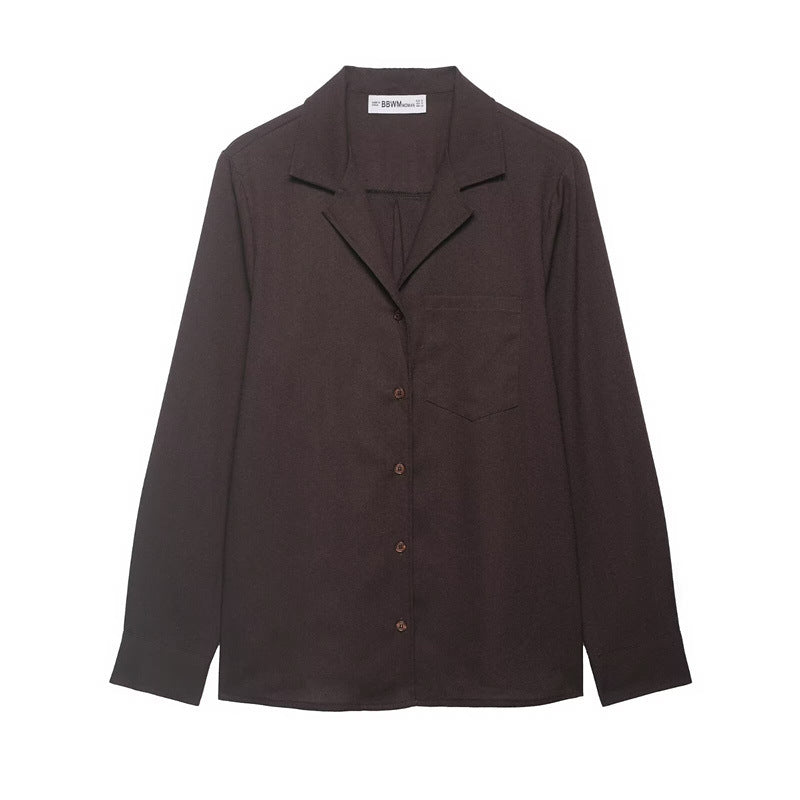 Men's Relaxed-Fit Long Sleeve Shirt with Notched Collar and Chest Pocket Mune Fashion