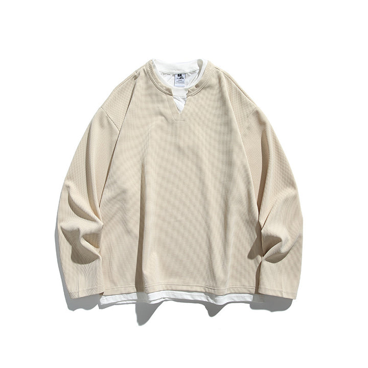 Unisex Oversize-Layering-Sweatshirt with V-insert and visible inner layer Mune Fashion