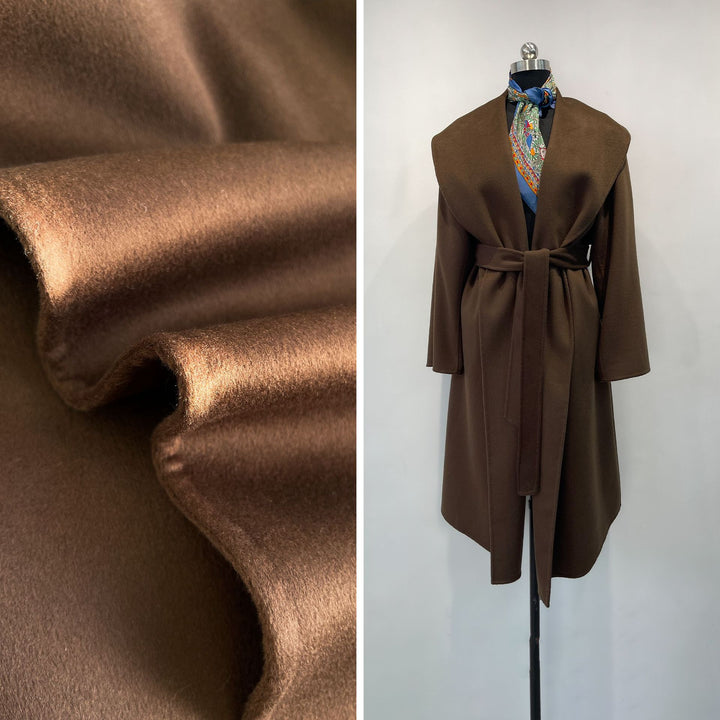 Women Luxury Long Hair Coat made of Wool Blend Mune Fashion