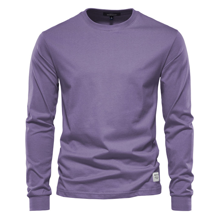 Men's classic long-sleeved cotton shirt with round neck and elastic cuffs Mune Fashion