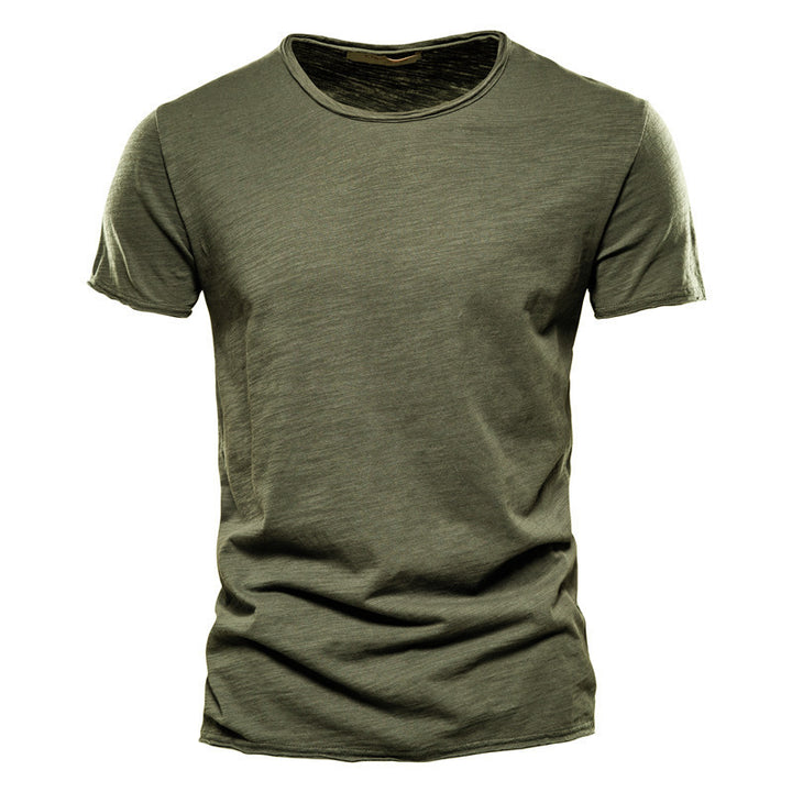 Men's lightweight cotton shirt with round neckline and slim fit Mune Fashion
