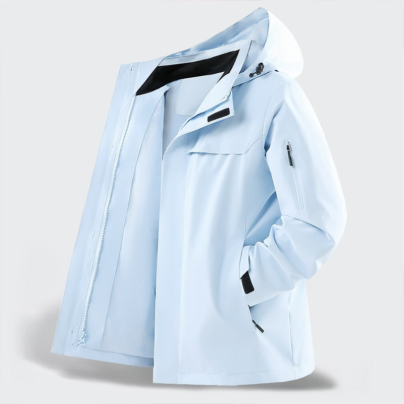 Men's Lightweight Water-Repellent Hooded Softshell Transitional Jacket with Mesh Lining & Utility Pockets Mune Fashion