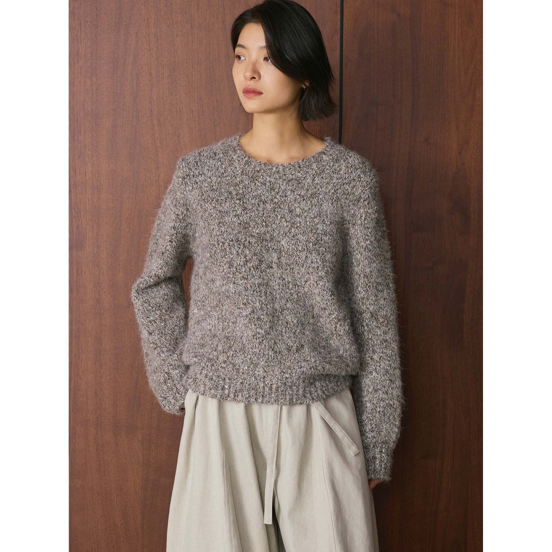Women’s Fluffy Chunky Knit Sweater with Button Turtleneck Mune Fashion