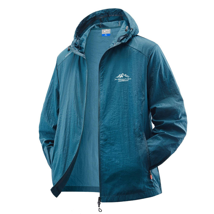 Men's Lightweight Windbreaker Jacket with Adjustable Hood