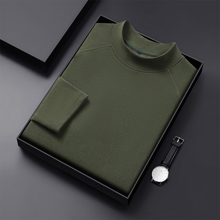 Men's Premium Mockneck Sweater made of fine wool blend with raglan sleeves Mune Fashion