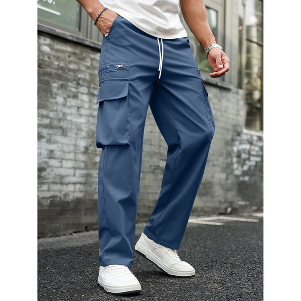 Men's Multifunctional Cargo Pants with Pockets and Elastic Waist Mune Fashion