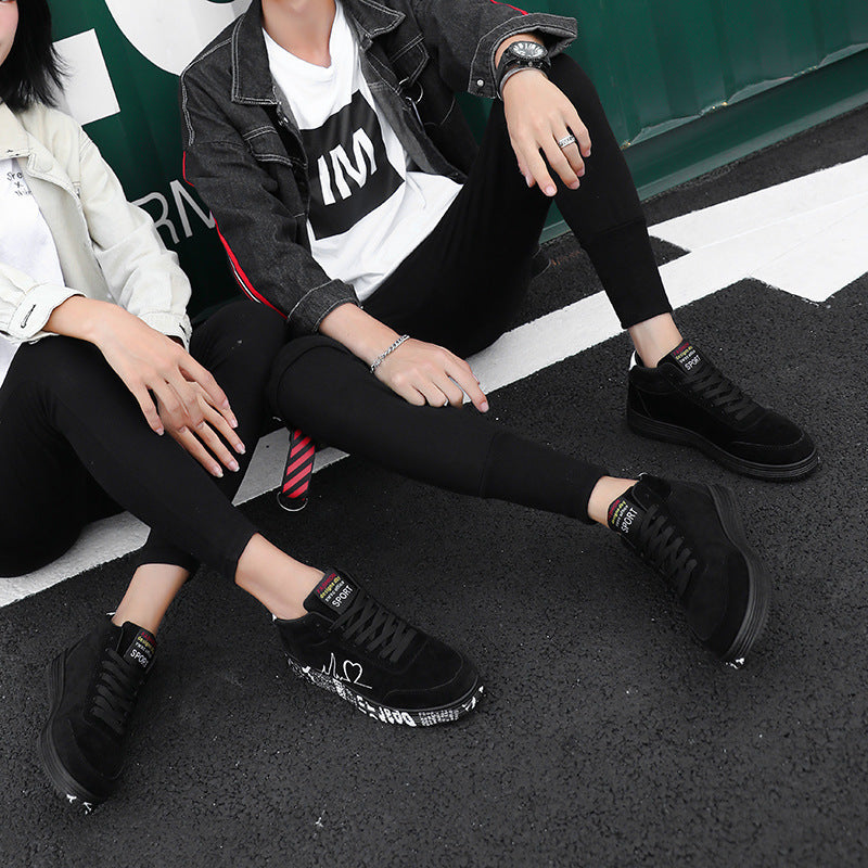 Unisex high-cut leisure shoe with embroidered heart EKG motif and printed rubber sole Mune Fashion