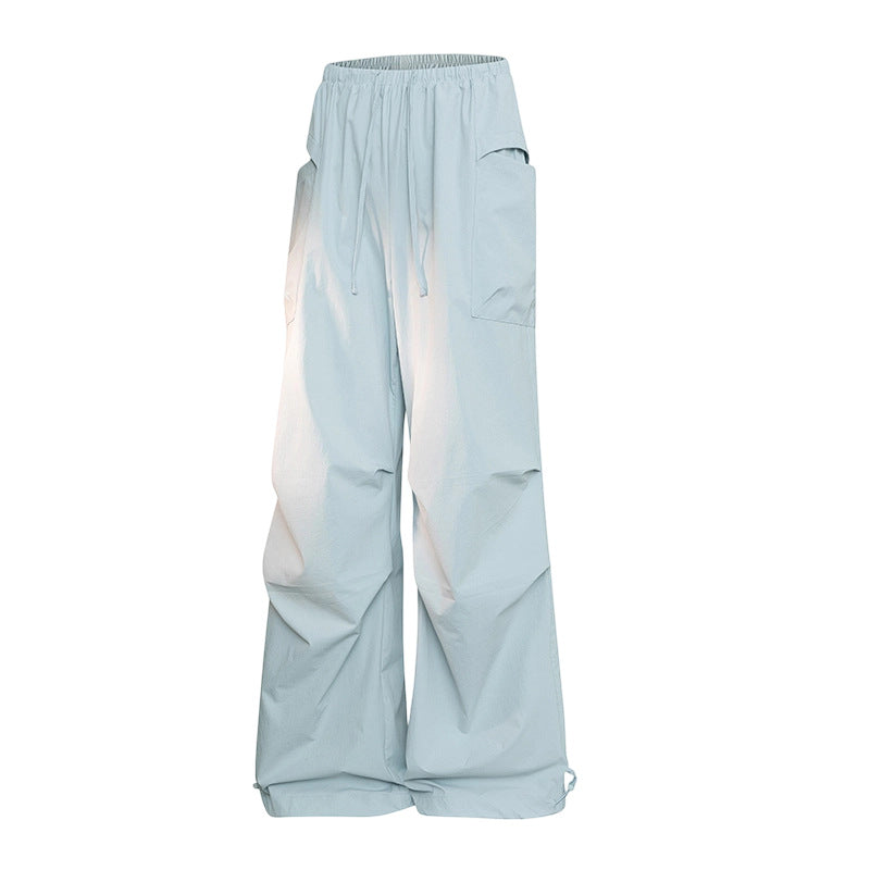Men's oversized cargo pants in tech look with drawstring waistband, extra wide leg & adjustable leg openings Mune Fashion