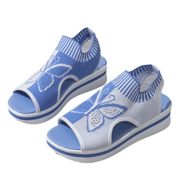 Women's knitted wedges with platform sole and butterfly motif Mune Fashion